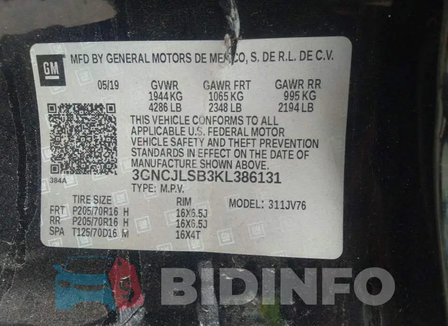 3GNCJLSB3KL386131 Photo# 9