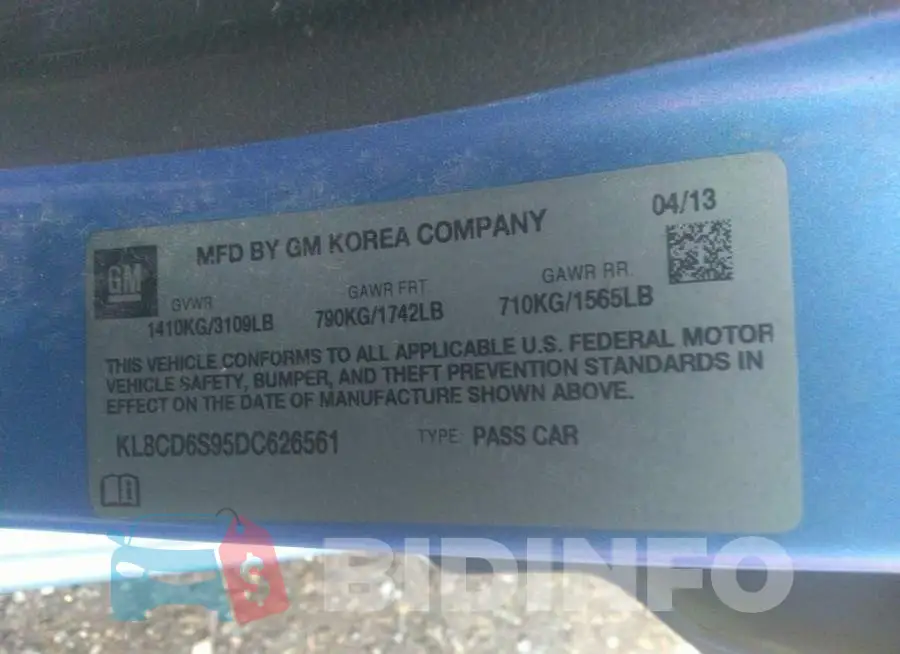 KL8CD6S95DC626561 Photo# 9