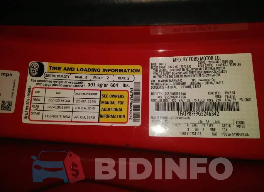 1FATP8FF9G5246342 Photo# 9