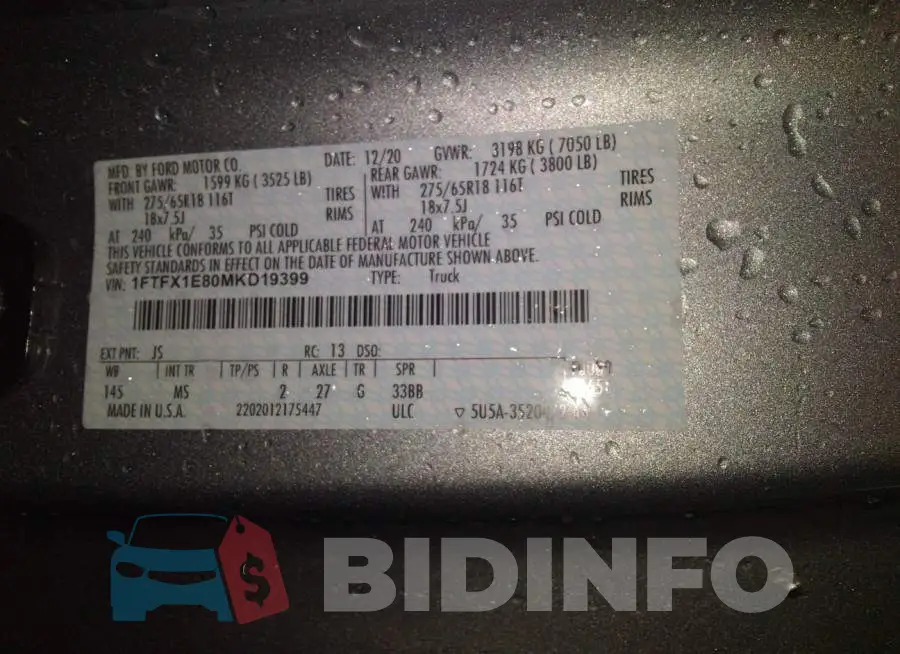 1FTFX1E80MKD19399 Photo# 9
