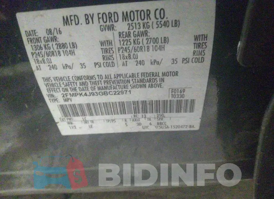 2FMPK4J93GBC22971 Photo# 9