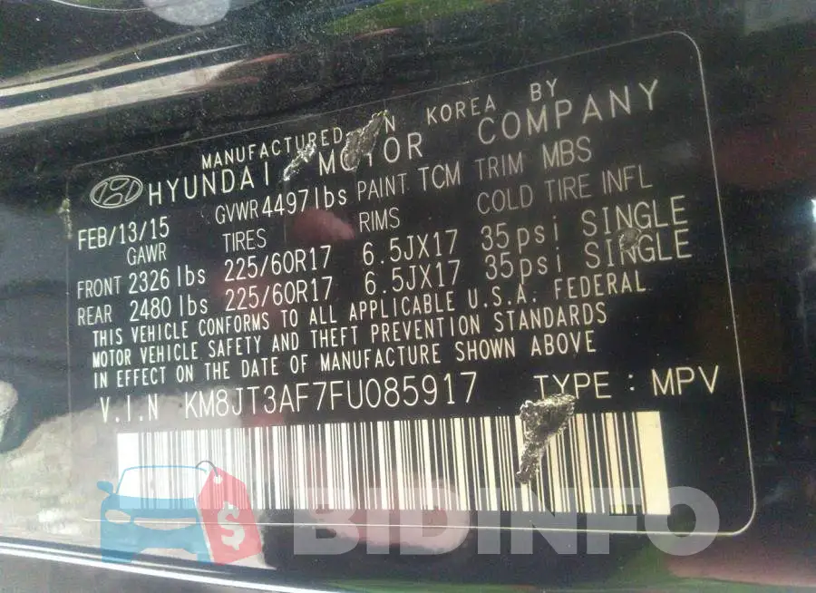 KM8JT3AF7FU085917 Photo# 9
