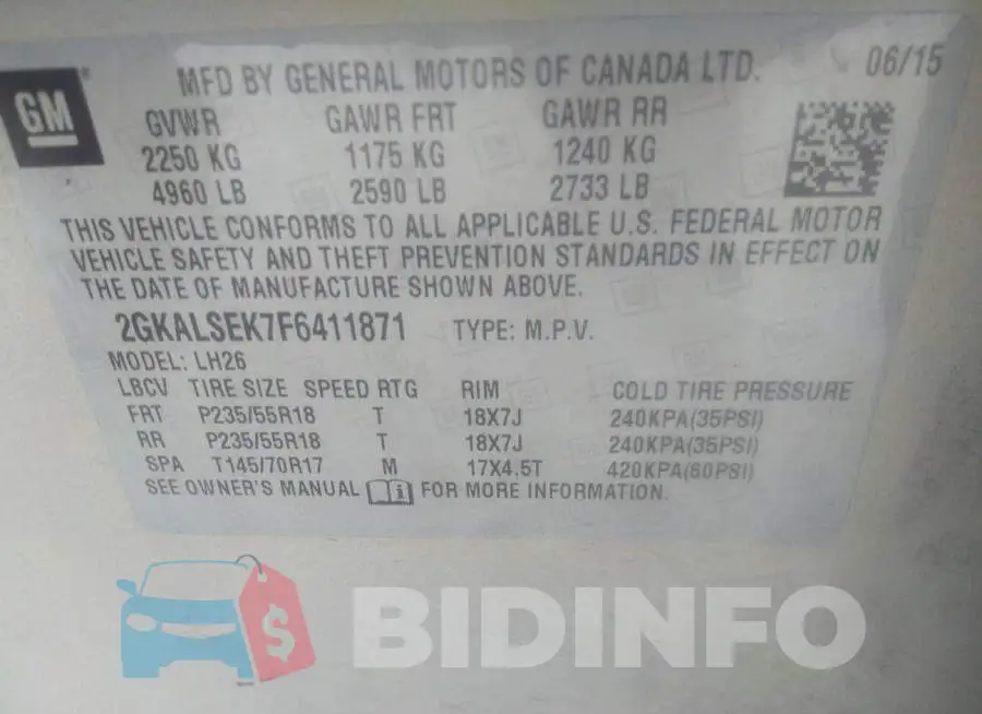 2GKALSEK7F6411871 Photo# 9