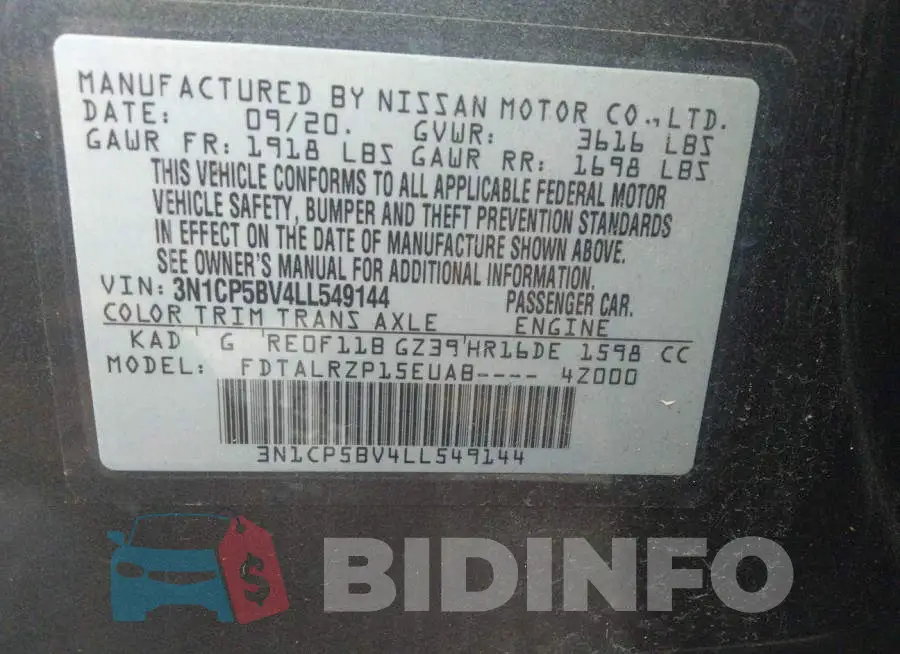 3N1CP5BV4LL549144 Photo# 9