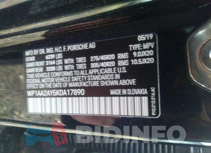 WP1AA2AY5KDA17890 Photo# 9