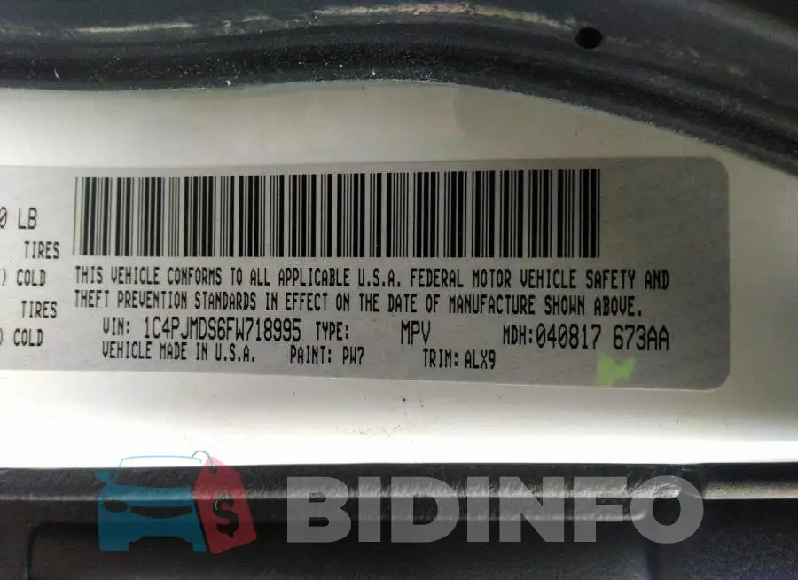 1C4PJMDS6FW718995 Photo# 9