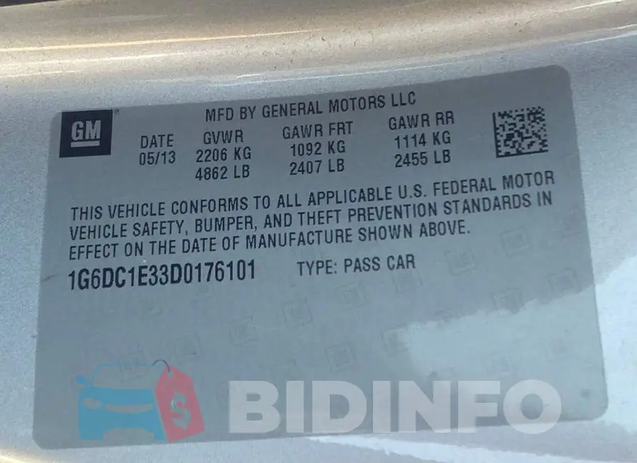 1G6DC1E33D0176101 Photo# 9