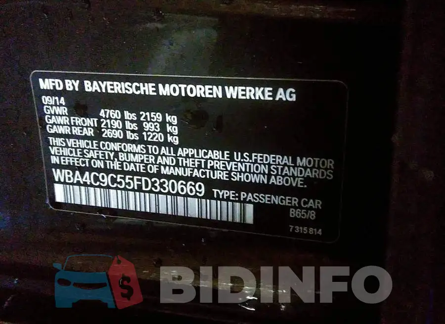 WBA4C9C55FD330669 Photo# 9