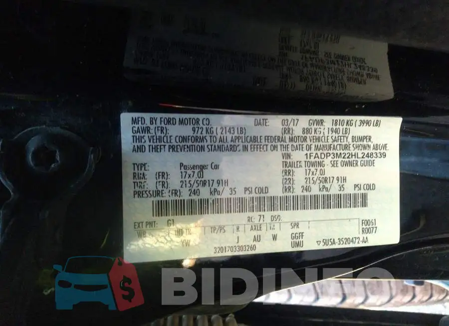 1FADP3M22HL248339 Photo# 9