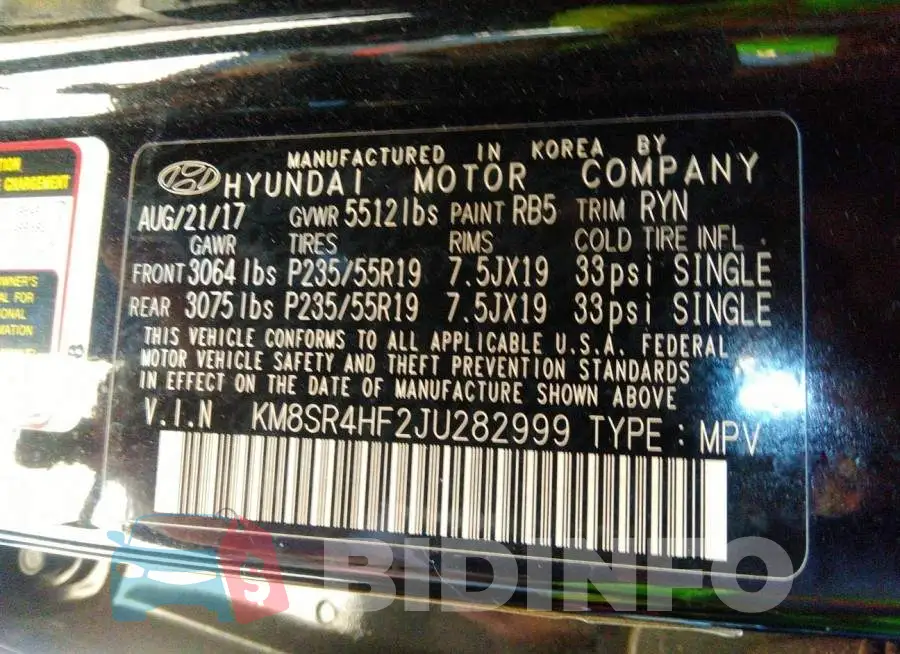 KM8SR4HF2JU282999 Photo# 9