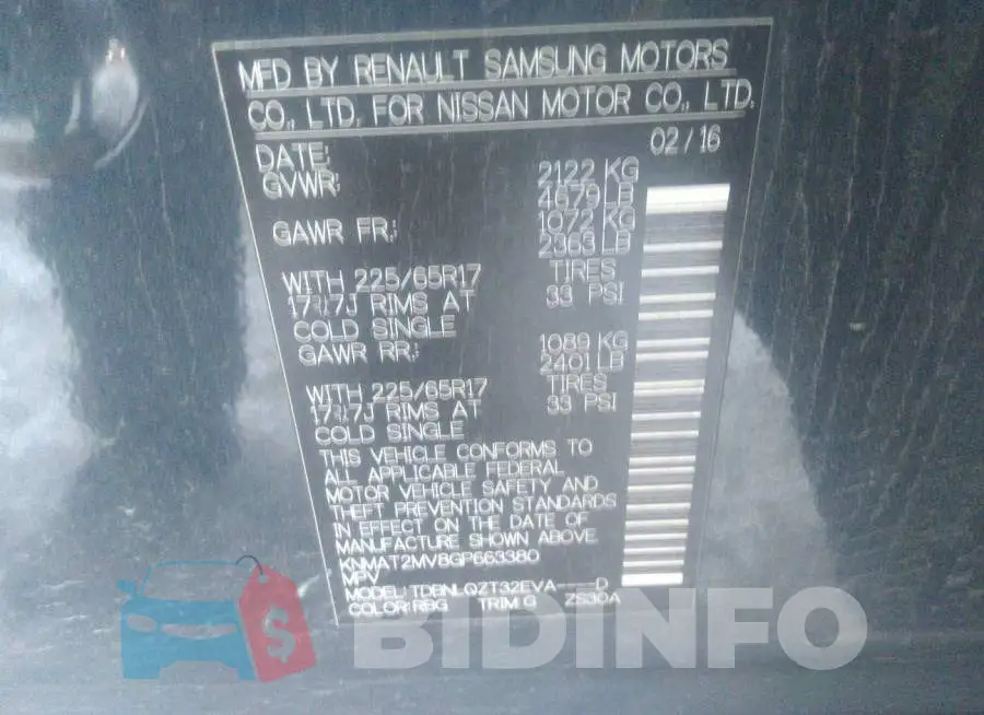 KNMAT2MV8GP663380 Photo# 9