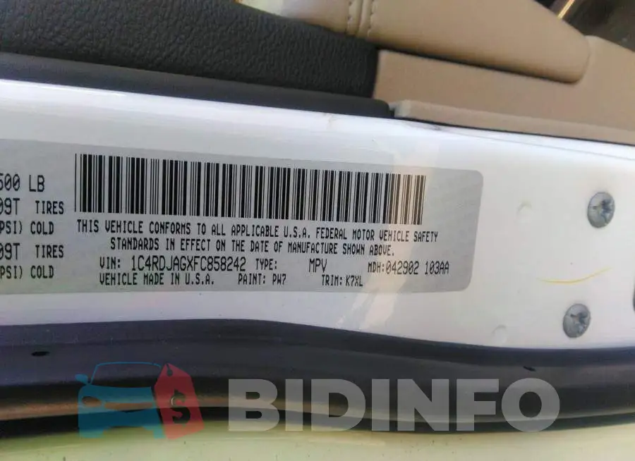 1C4RDJAGXFC858242 Photo# 9