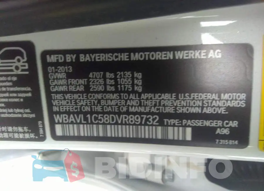 WBAVL1C58DVR89732 Photo# 9