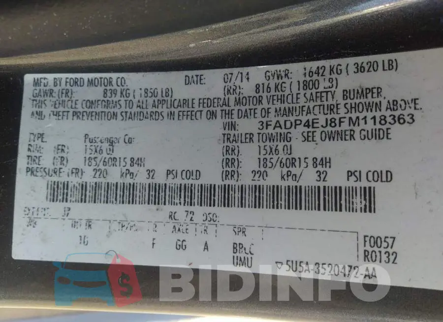 3FADP4EJ8FM118363 Photo# 9