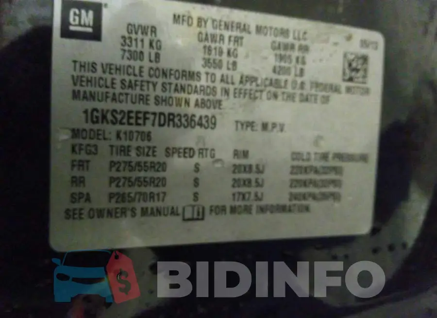 1GKS2EEF7DR336439 Photo# 9
