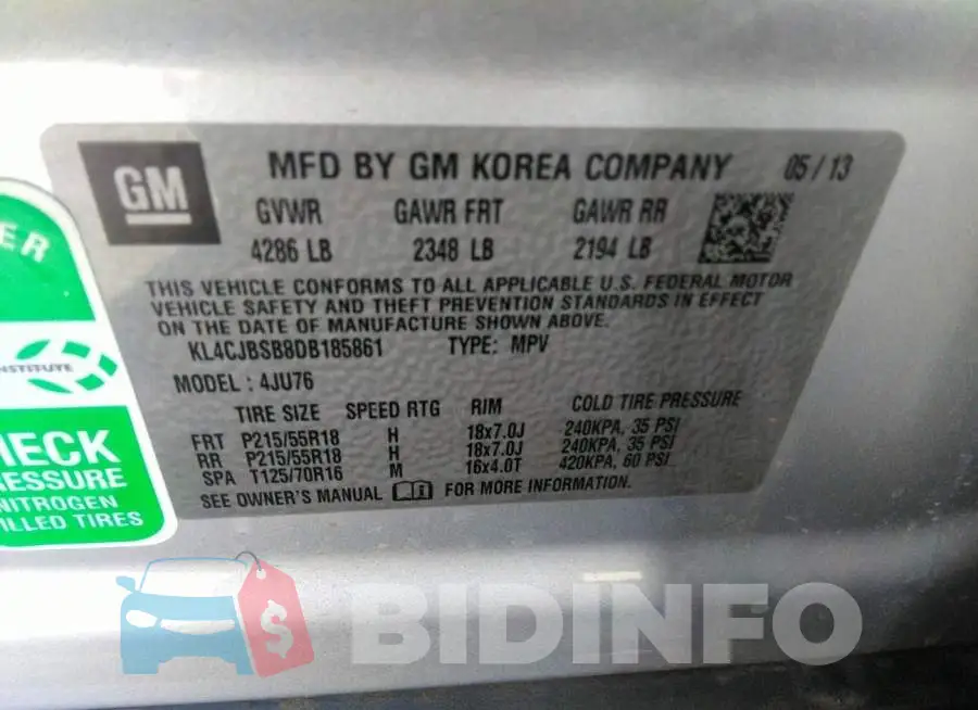 KL4CJBSB8DB185861 Photo# 9