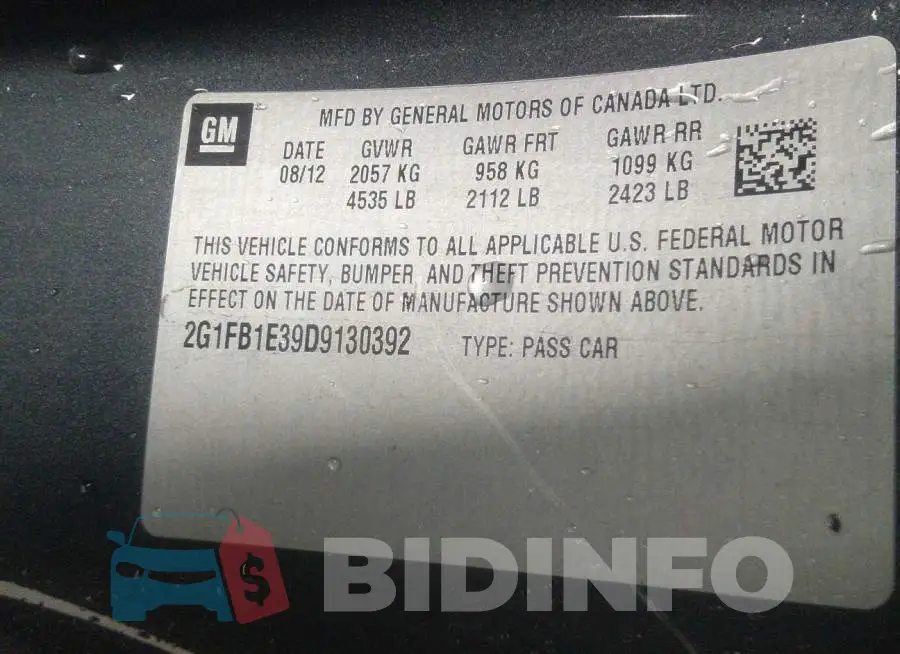 2G1FB1E39D9130392 Photo# 9