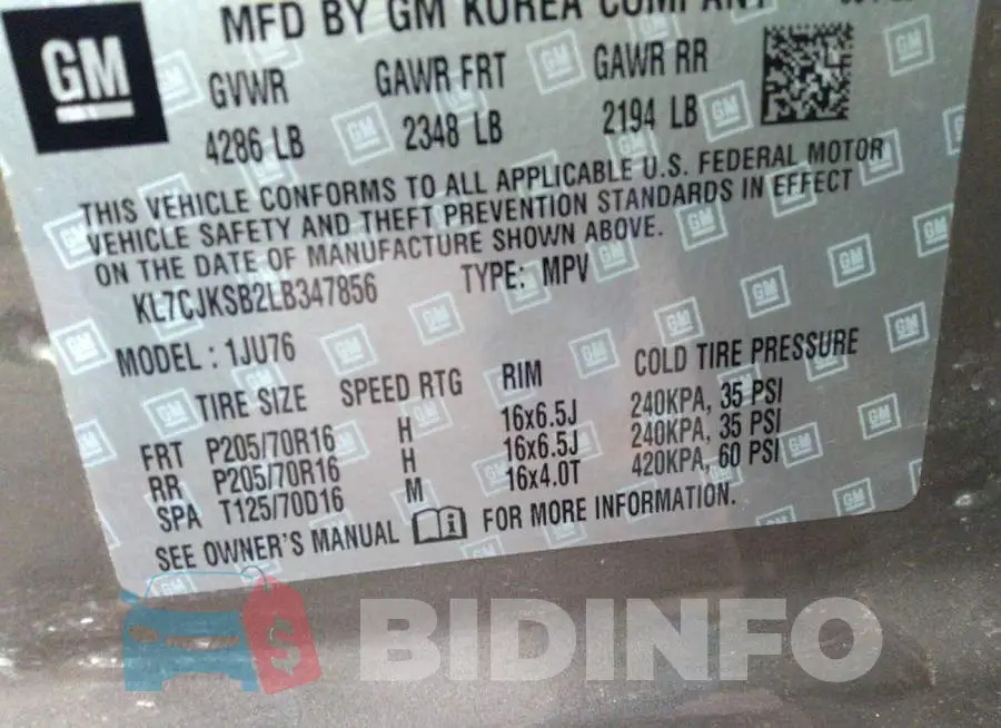 KL7CJKSB2LB347856 Photo# 8