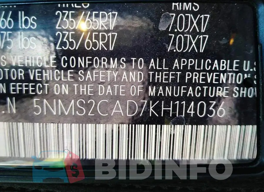 5NMS2CAD7KH114036 Photo# 9