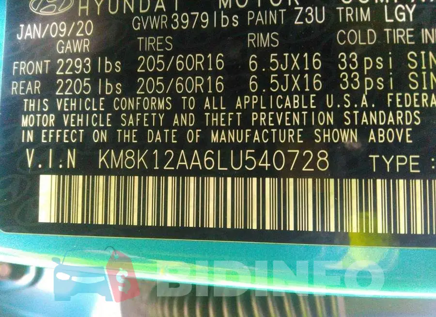 KM8K12AA6LU540728 Photo# 9