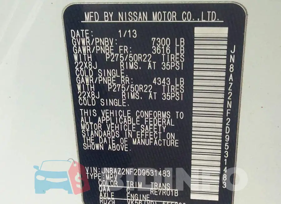 JN8AZ2NF2D9531483 Photo# 9