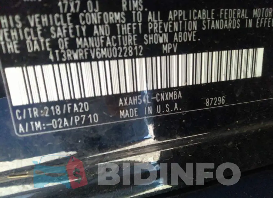 4T3RWRFV6MU022812 Photo# 9