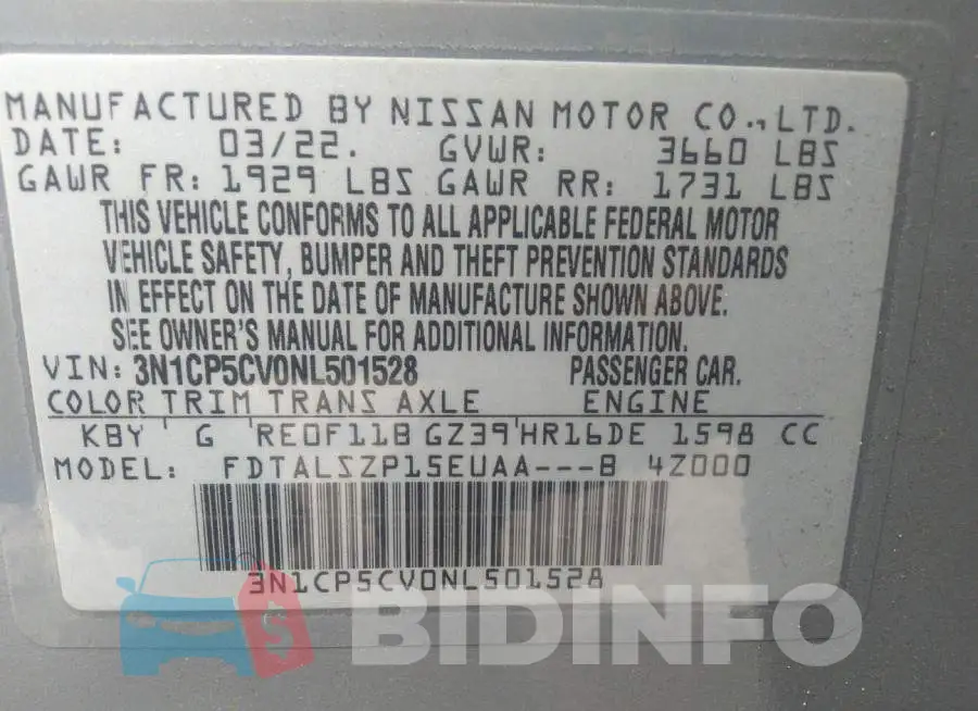 3N1CP5CV0NL501528 Photo# 9