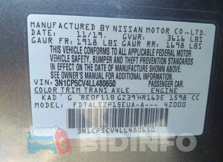 3N1CP5CV4LL480650 Photo# 9