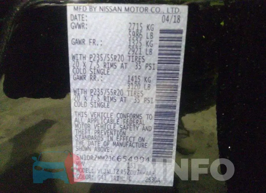 5N1DR2MM2JC654994 Photo# 9