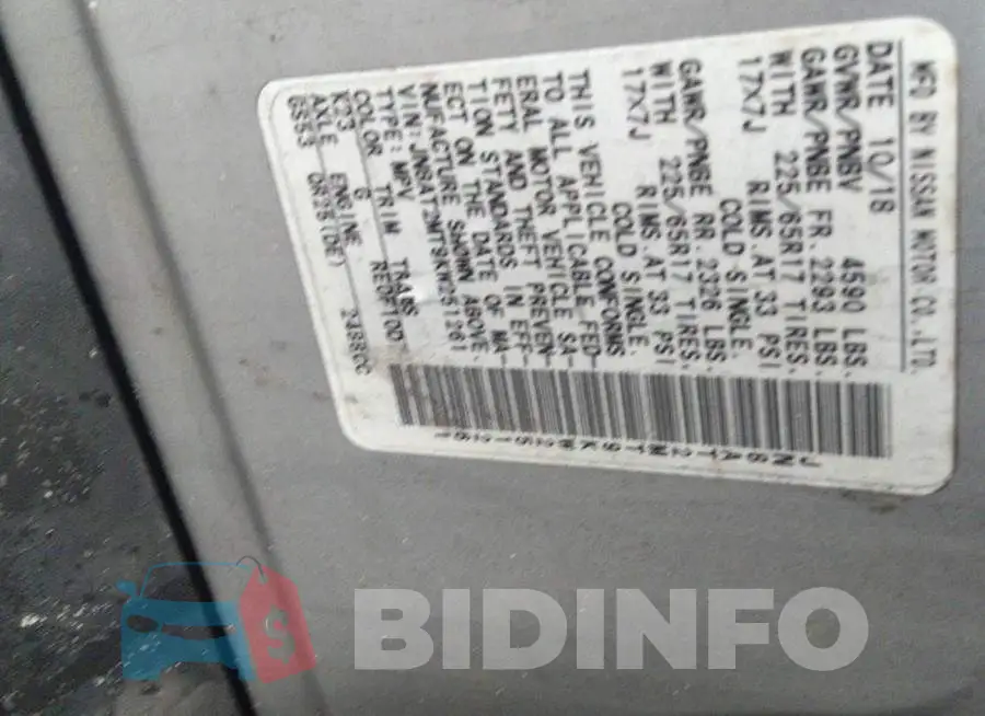 JN8AT2MT9KW251261 Photo# 9
