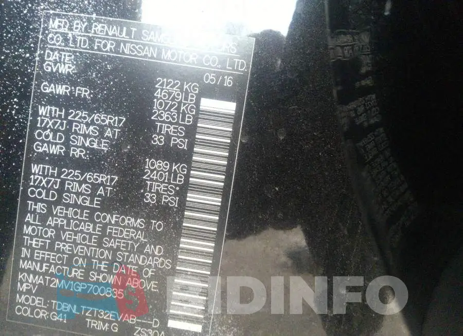KNMAT2MV1GP700835 Photo# 9