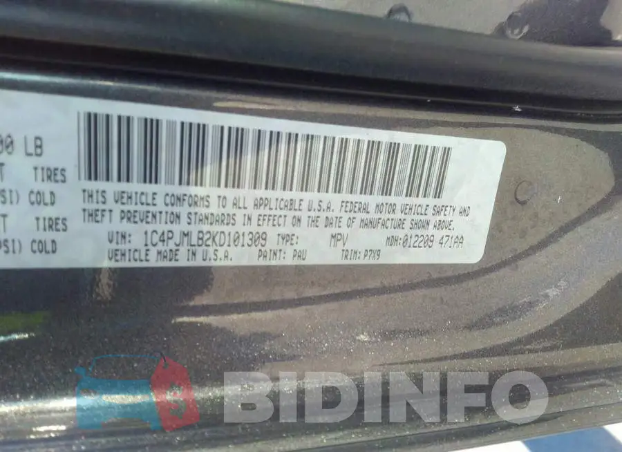 1C4PJMLB2KD101309 Photo# 9