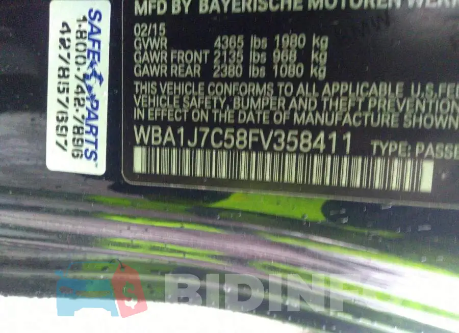 WBA1J7C58FV358411 Photo# 9