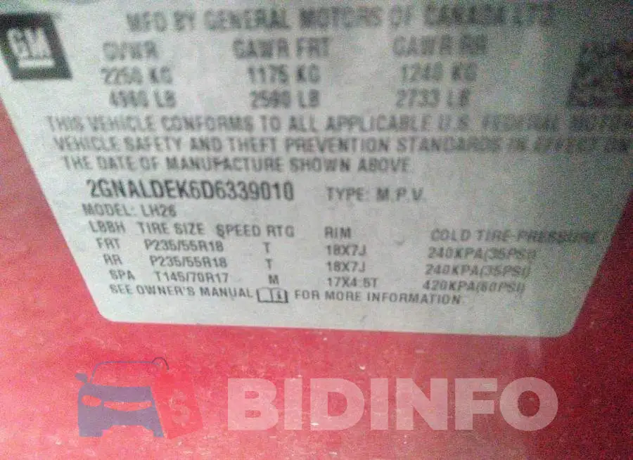 2GNALDEK6D6339010 Photo# 9