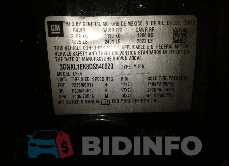 3GNAL1EK8DS540620 Photo# 9