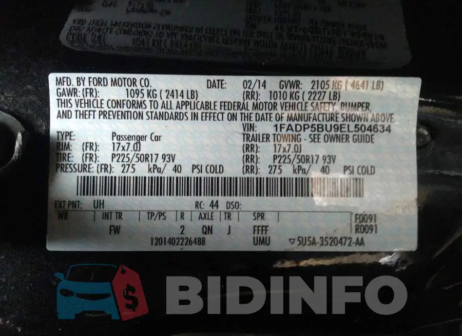 1FADP5BU9EL504634 Photo# 9