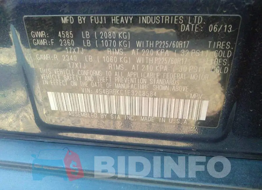 4S4BRBKC1E3208584 Photo# 9