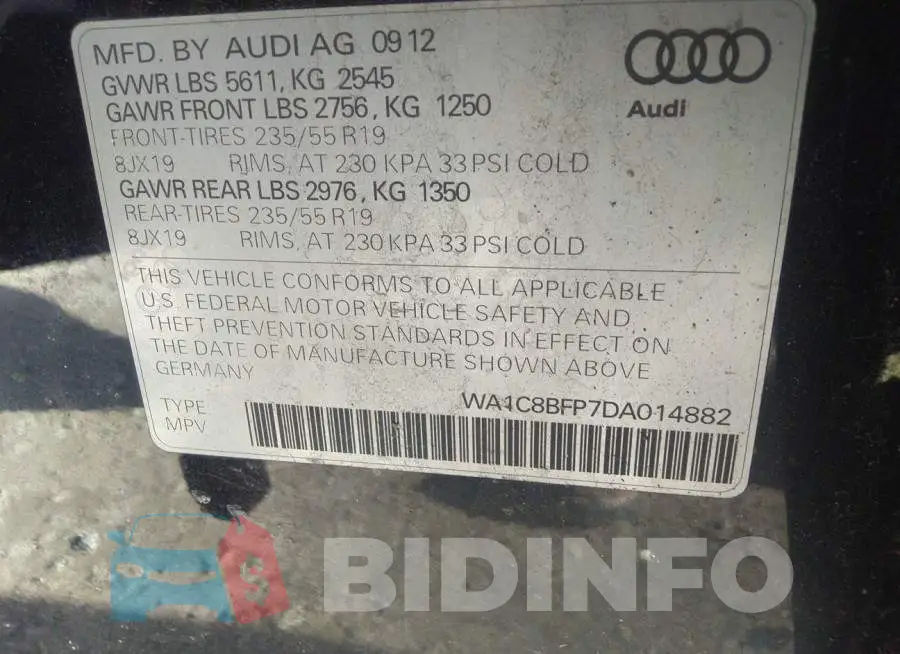 WA1C8BFP7DA014882 Photo# 9