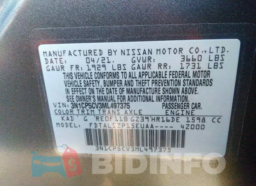 3N1CP5CV3ML497375 Photo# 9