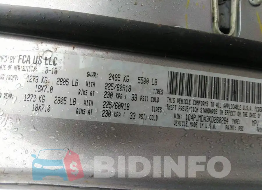 1C4PJMDX3KD260284 Photo# 9