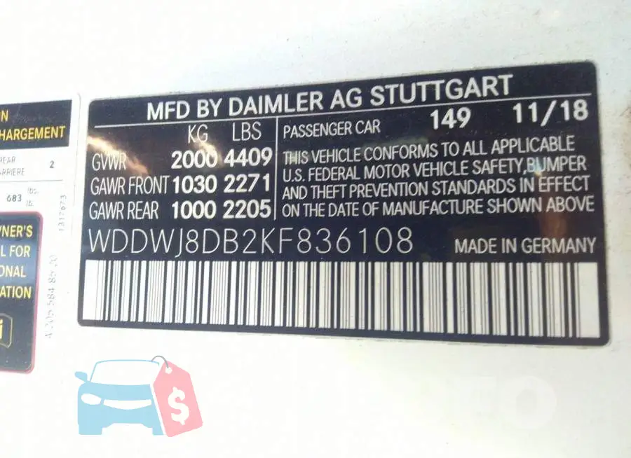 WDDWJ8DB2KF836108 Photo# 9