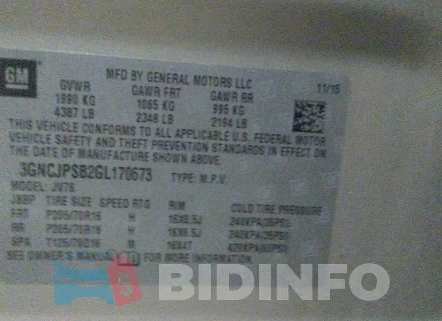 3GNCJPSB2GL170673 Photo# 9