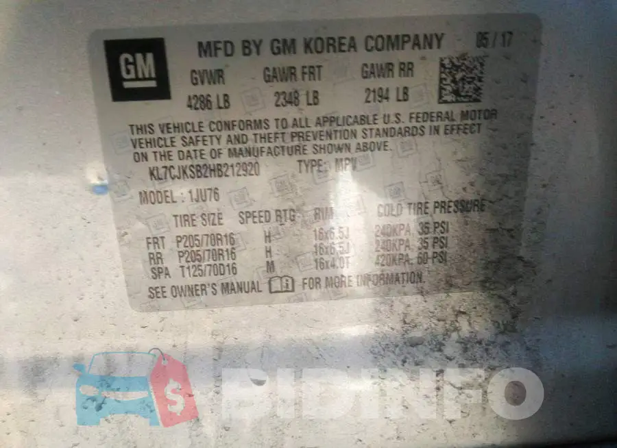 KL7CJKSB2HB212920 Photo# 9