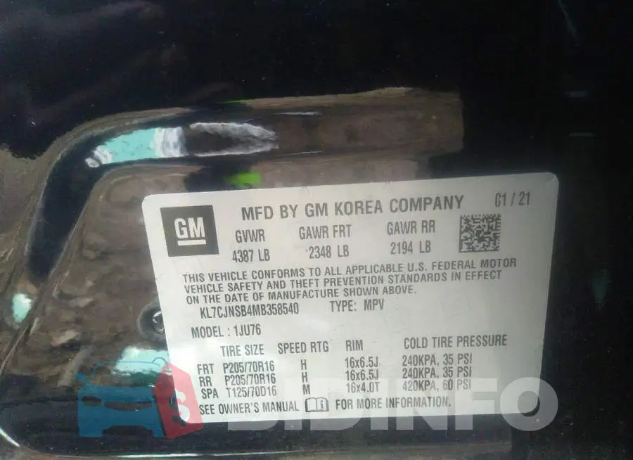 KL7CJNSB4MB358540 Photo# 9