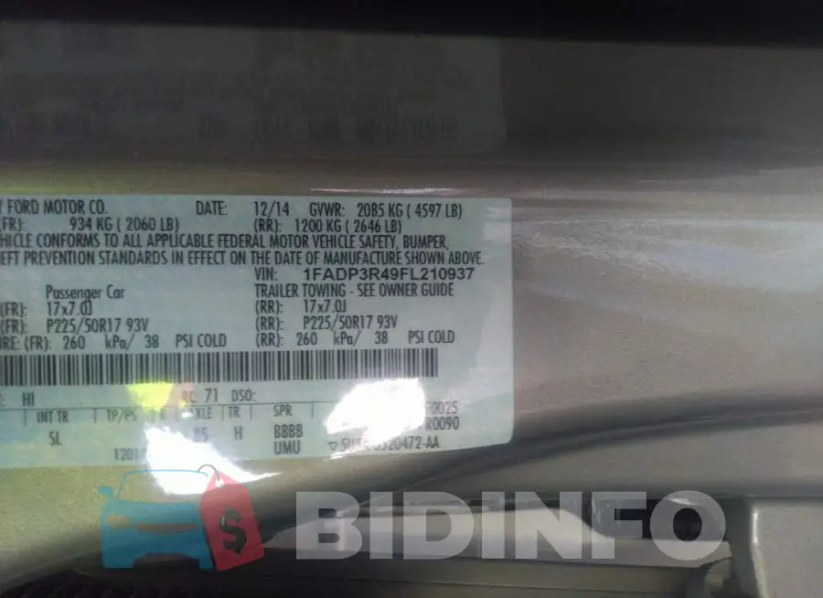 1FADP3R49FL210937 Photo# 9