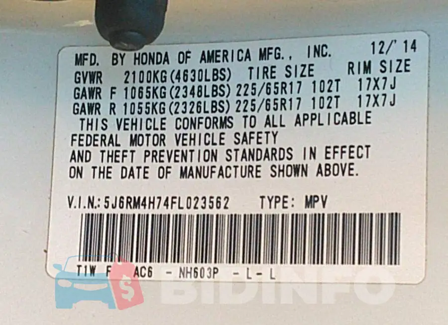 5J6RM4H74FL023562 Photo# 9