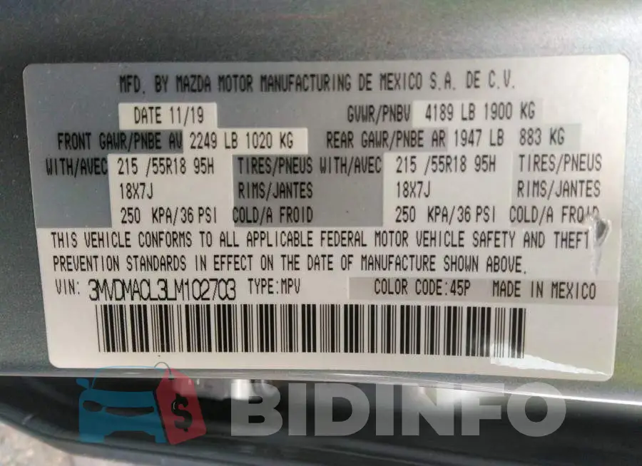 3MVDMACL3LM102703 Photo# 9