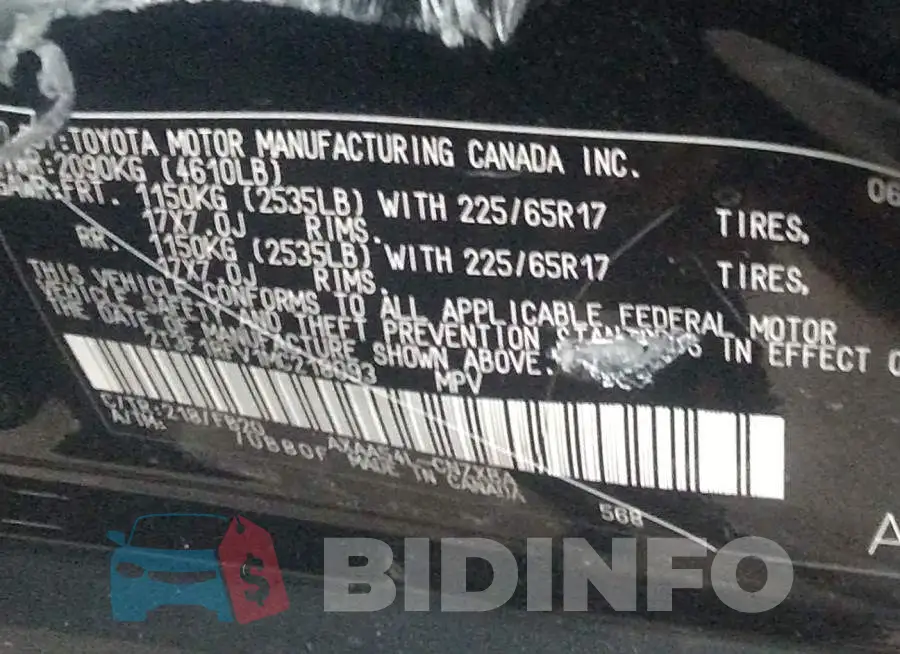 2T3F1RFV1MC218093 Photo# 9