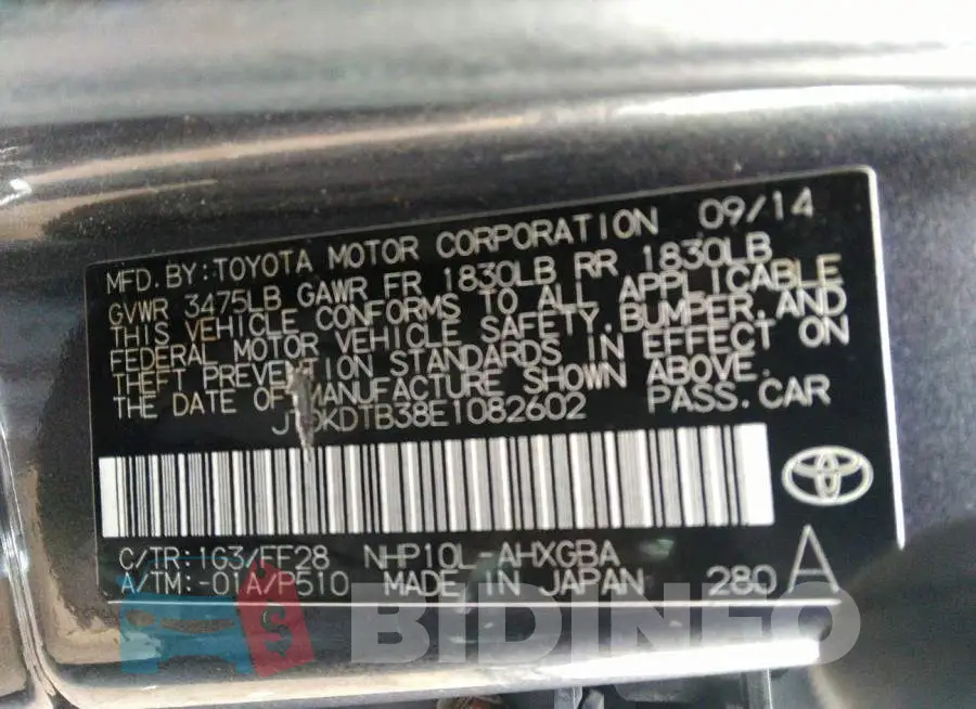JTDKDTB38E1082602 Photo# 9