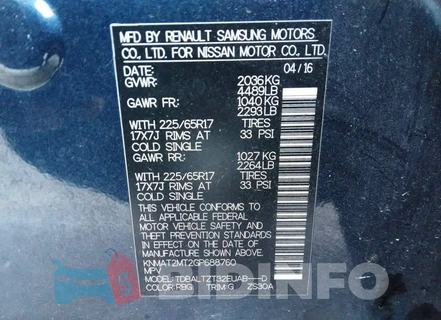 KNMAT2MT2GP688760 Photo# 9